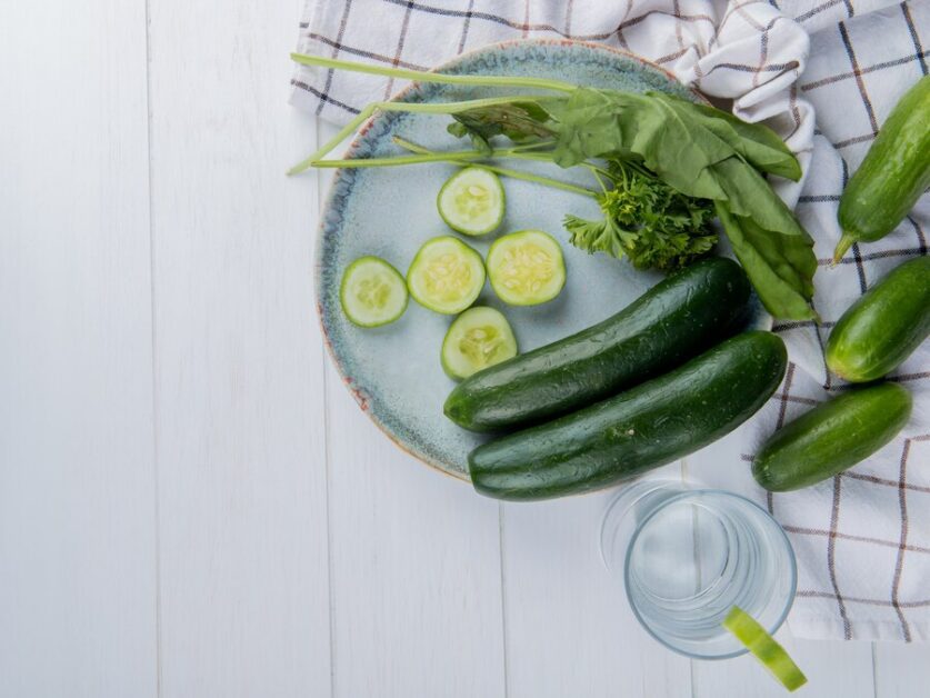 An image of sliced cucumber in order to make cucumber water 