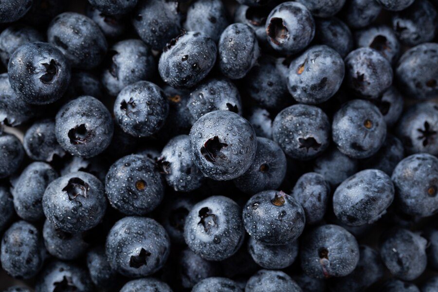 A group of blueberries 