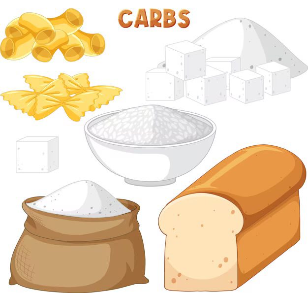 An image showing foods high in carbohydrates 