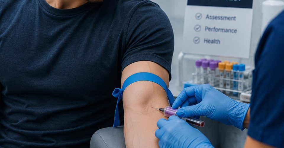Man getting blood drawn, or a scale/meter